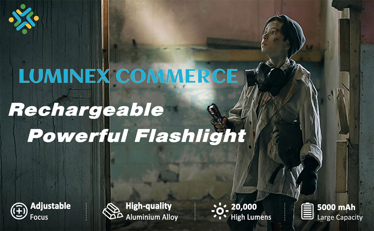 LED Torch Light High Power Rechargeable Torchlight 20000 Lumens with COB Side-Light