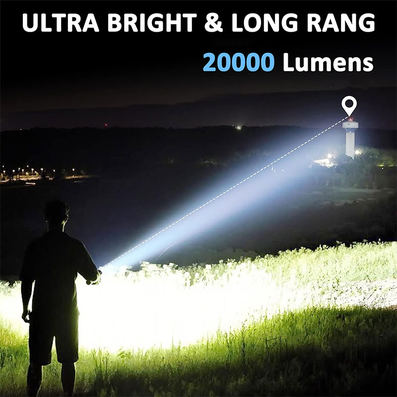 LED Torch Light High Power Rechargeable Torchlight 20000 Lumens with COB Side-Light 2