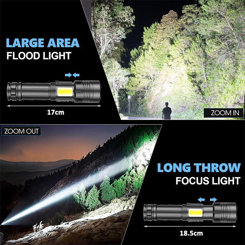 LED Torch Light High Power Rechargeable Torchlight 20000 Lumens with COB Side-Light 6