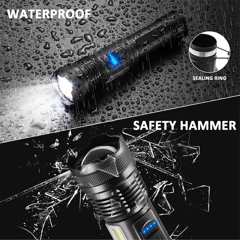 LED Torch Light High Power Rechargeable Torchlight 20000 Lumens with COB Side-Light 7