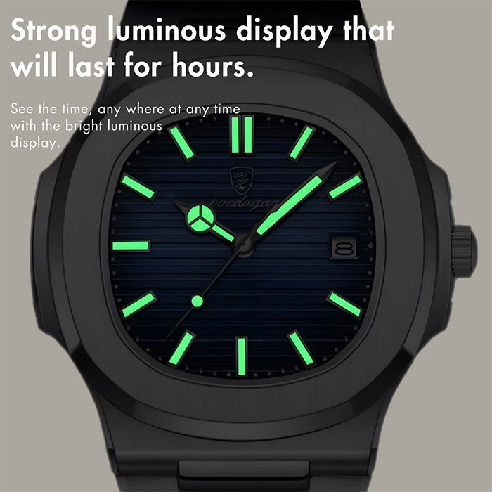 Luxury Men's Watch Quartz Multifunction Movement 8