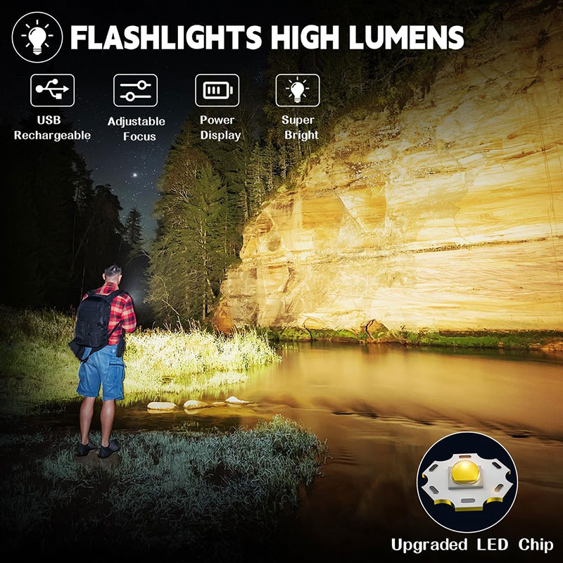 Rechargeable Torch Light High Power LED Torchlight 10000 Lumens with USB Charging 2