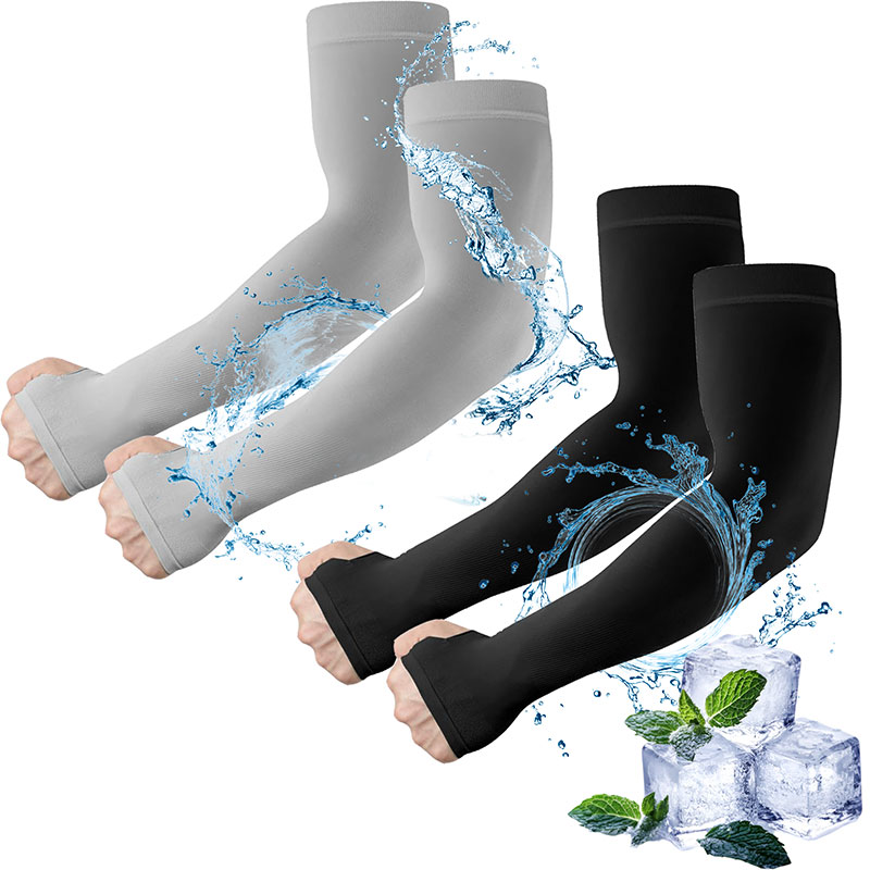 Sun Protection Arm Sleeves for Men Women with Thumb Hole Cooling UPF 50