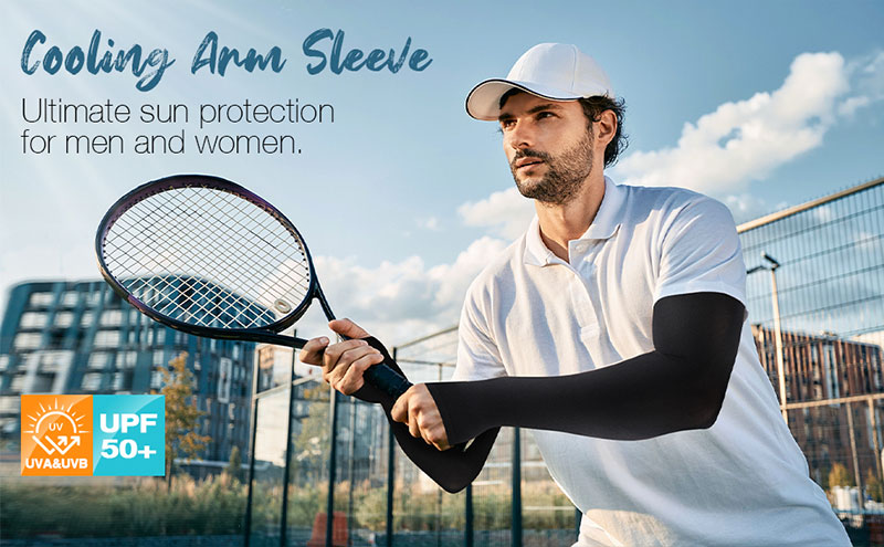 Sun Protection Arm Sleeves for Men Women with Thumb Hole Cooling UPF 50