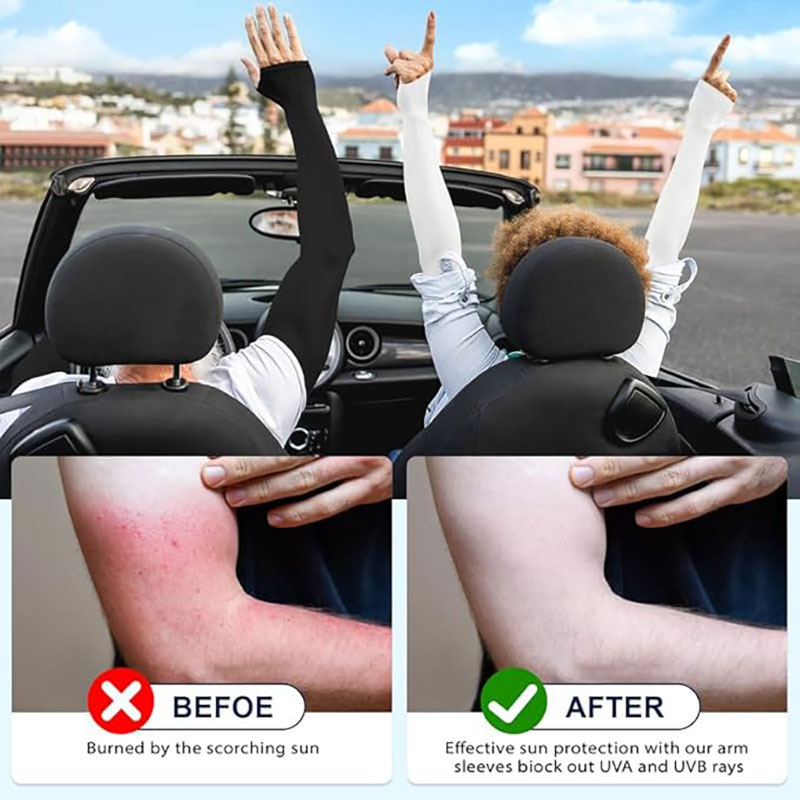 Sun Protection Arm Sleeves for Men Women with Thumb Hole Cooling UPF 50 3